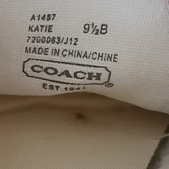COACH Katie Slip-On Sneakers - Cream and Brown Logo No Lace (Elastic) Size 9.5B - Picture 13 of 14